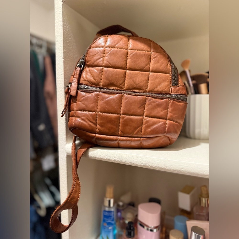 Chic Brown Quilted Leather Harbour 2nd  Backpack